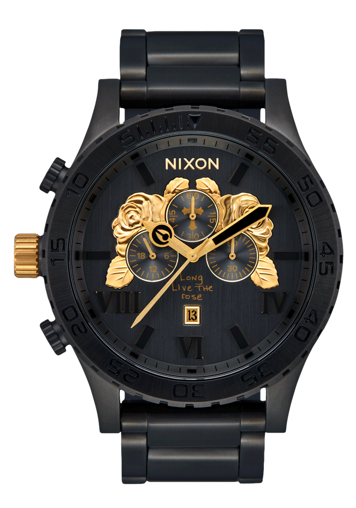 Nixon watch black rose gold best sale