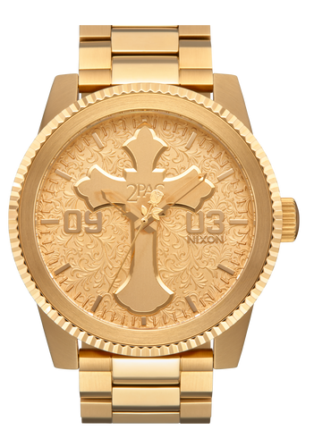 2PAC CORPORAL All Gold Plated Cross Watch A1377-509