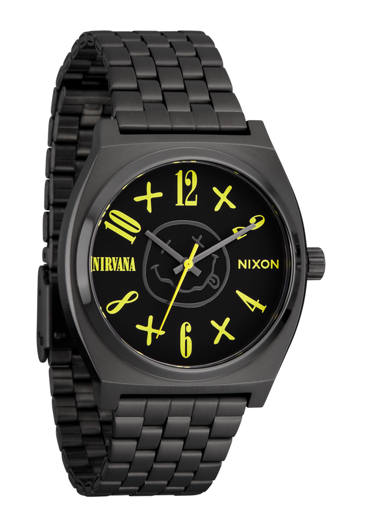 Nixon Nirvana Smiley Face Time Teller Black Watch Beach Cities Watch Company