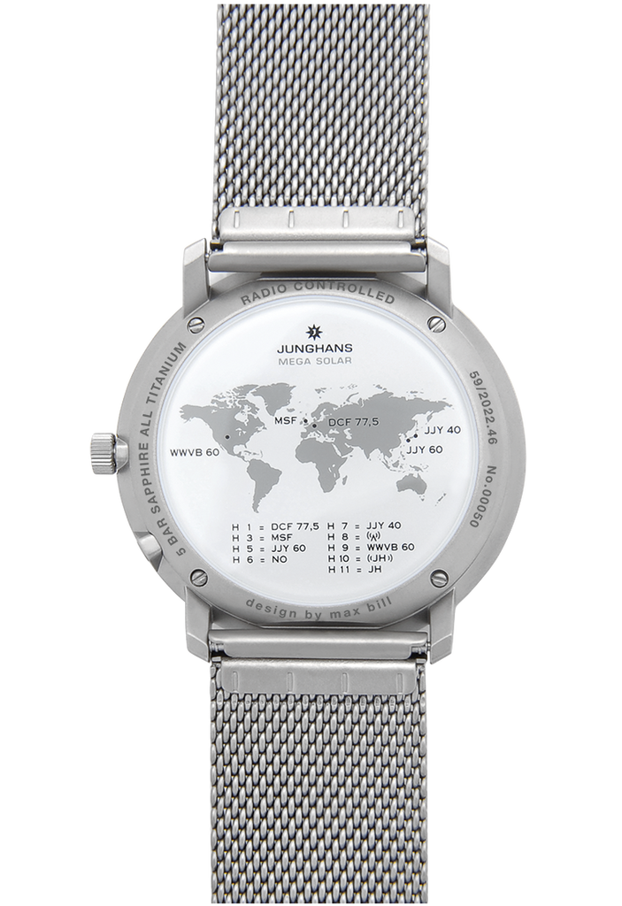 Junghans Max Bill MEGA Solar Titanium Milanaise Watch 59/2022.46