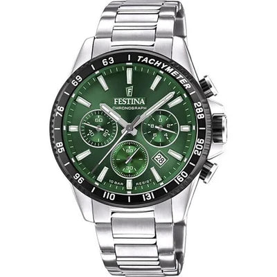 Festina Timeless Chronograph Green Dial Men's Watch F20560-4