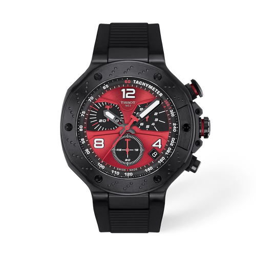Tissot T-Race MotoGP 2026 45mm Red Dial Black Silicone Strap Watch T1414173742200