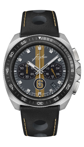 Junghans 1972 Chronoscope Sports Edition Black Leather Watch 41/4578.00