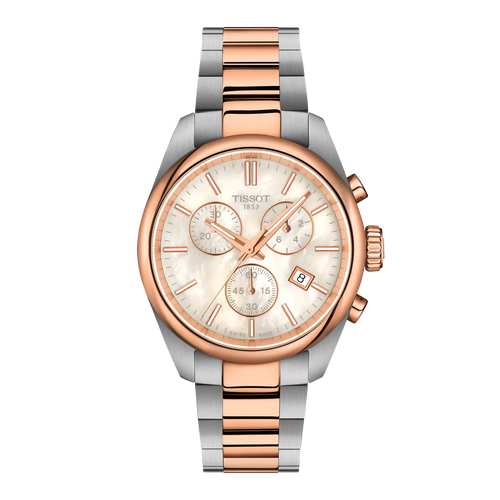 Tissot PR 100 Stainless Steel Rose Gold 36mm White MOP Watch T1502172211100