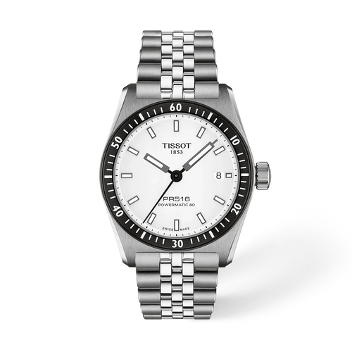 Tissot PR516 38mm White Dial Stainless Steel Watch T1494071103100
