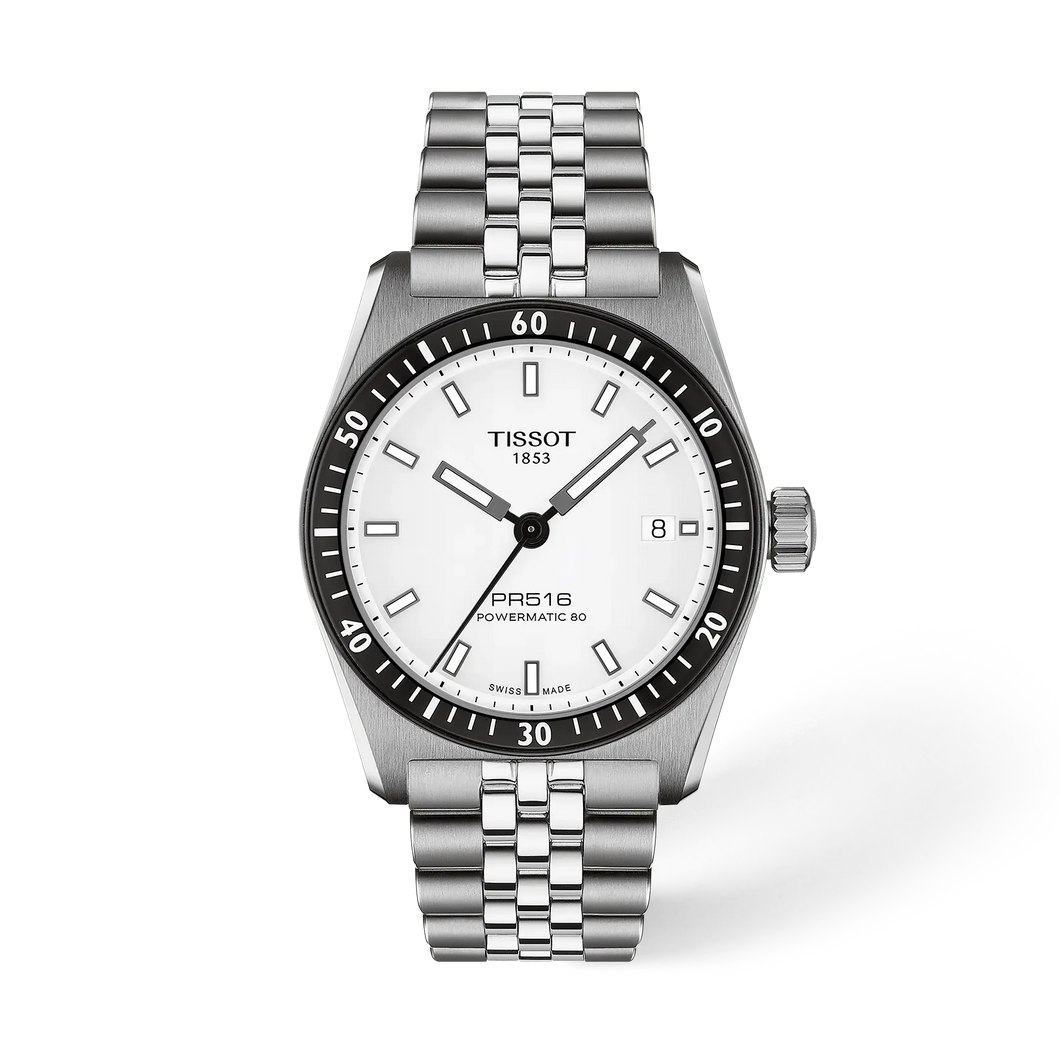 Tissot PR516 38mm White Dial Stainless Steel Watch T1494071103100