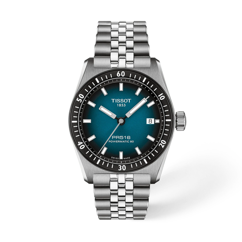 Tissot PR516 38mm Blue Gradient Dial Stainless Steel WatchT1494071104100
