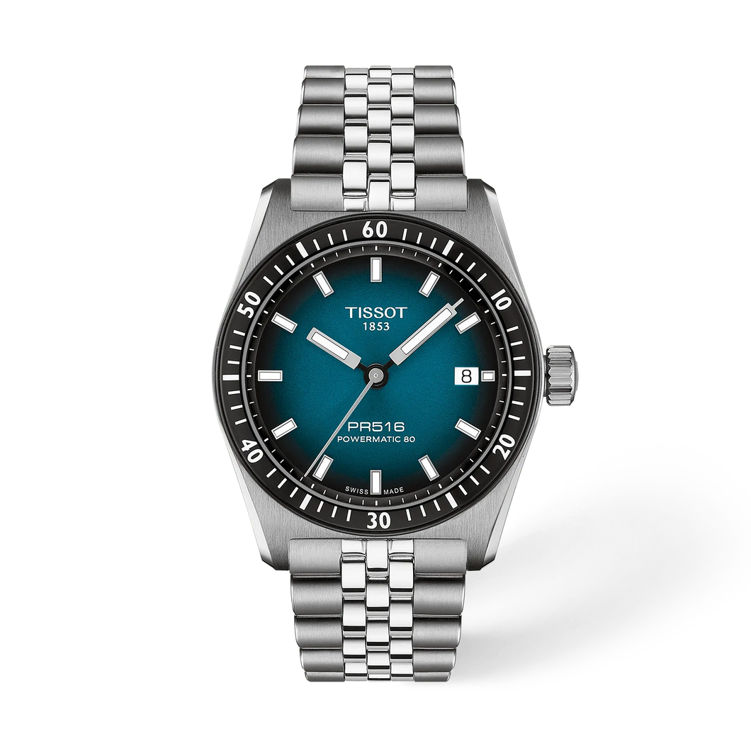 Tissot PR516 38mm Blue Gradient Dial Stainless Steel WatchT1494071104100