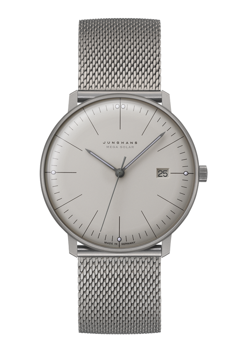 JUNGHANS MEGA シルバー 腕時計 Junghans Max Bill MEGA Solar Titanium Milanaise Watch 59/2022.46