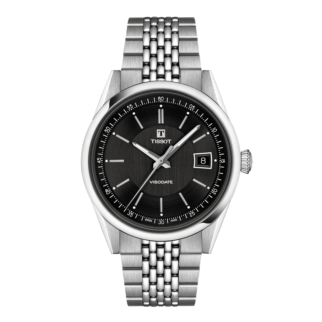 Tissot Visodate Stainless Steel Black Dial 39mm Watch T1574071105100