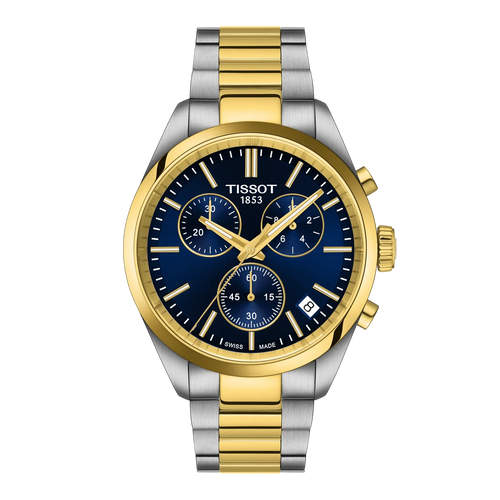 Tissot PR 100 Quartz Blue Dial 40MM Two-Toned Watch T1504172204100
