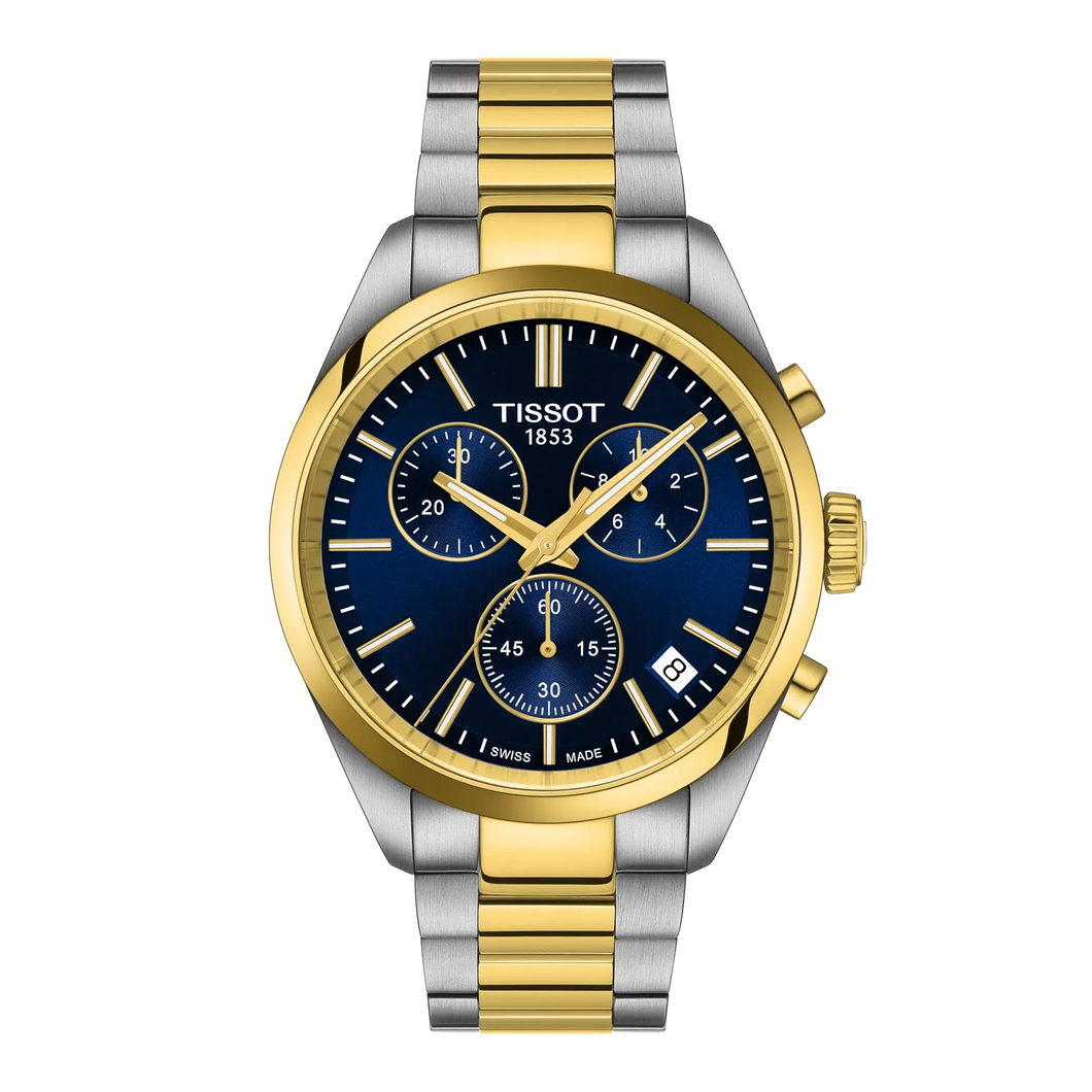 Tissot PR 100 Quartz Blue Dial 40MM Two-Toned Watch T1504172204100