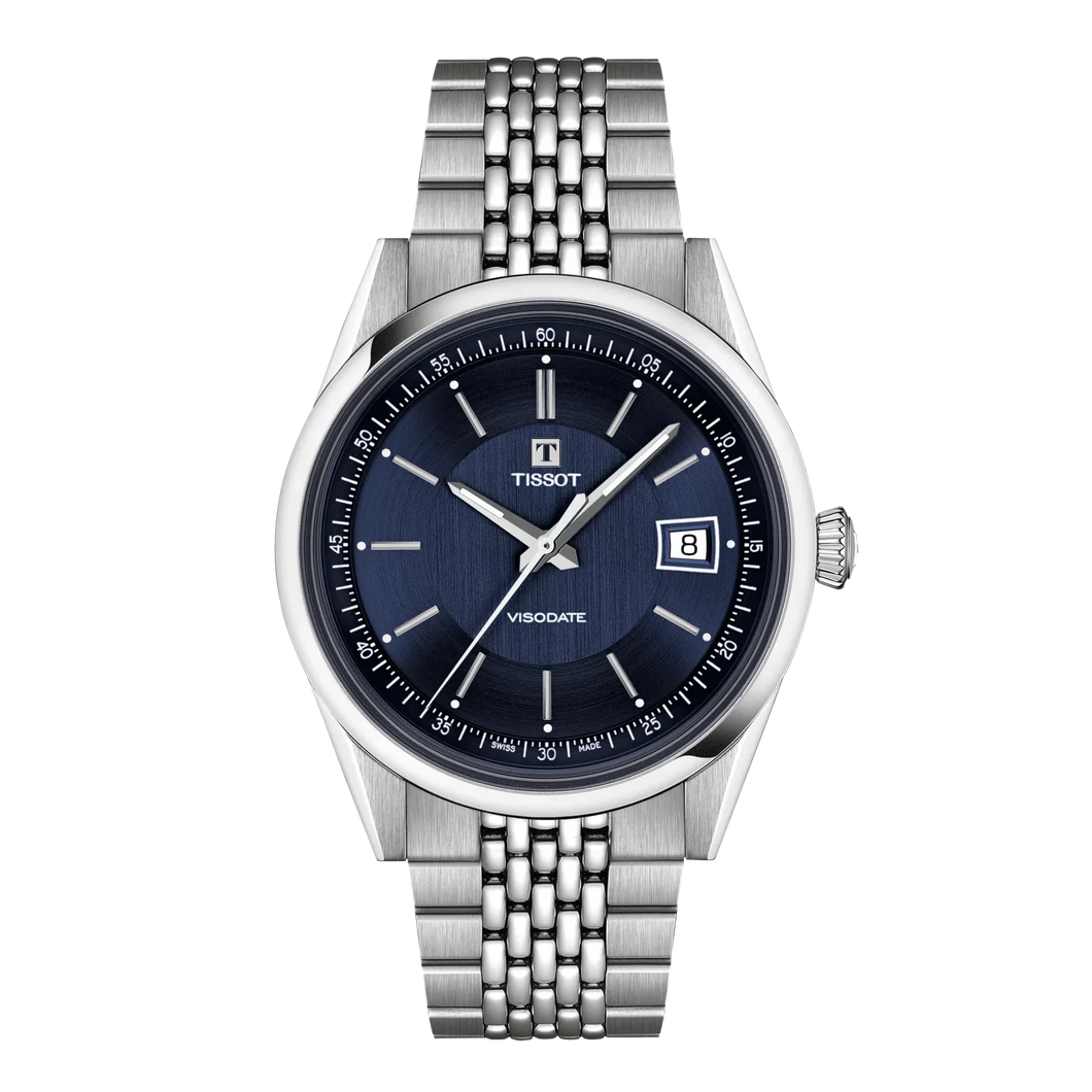 Tissot Visodate Stainless Steel Blue Dial 39mm Watch T1574071104100