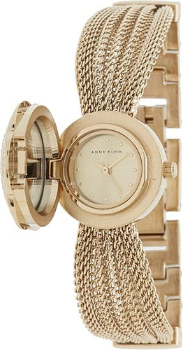Anne Klein 20MM Gold-Tone Ladies Crystal-Accented Watch AK-1046CHCV