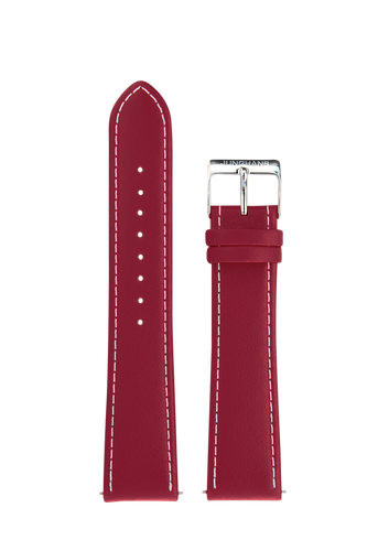 Junghans Red Leather White Stitching Replacement Strap 20mm