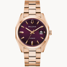 BULOVA SURVEYOR ROSE GOLD PURPLE 39MM WATCH 97B234