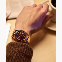 BULOVA SURVEYOR ROSE GOLD PURPLE 39MM WATCH 97B234