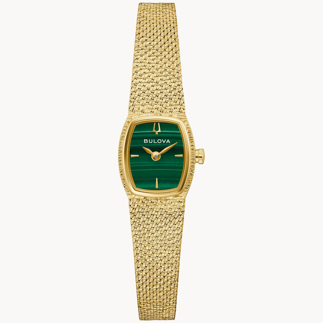 BULOVA GODDESS OF TIME MALACHITE WATCH 97L184