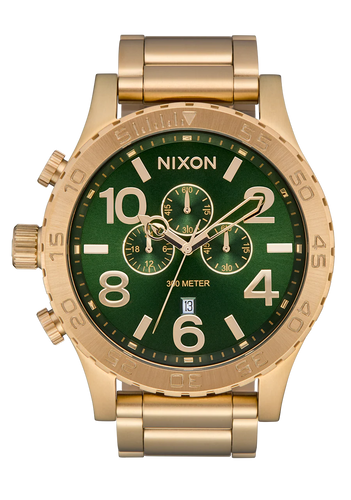 Nixon Sentry Gold Green Sunray Quartz Watch A1389-1919