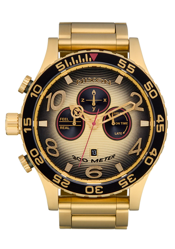 Nixon 51-30 Chrono 4th Dim Gold Stainless Steel Quartz Watch A1389-5358