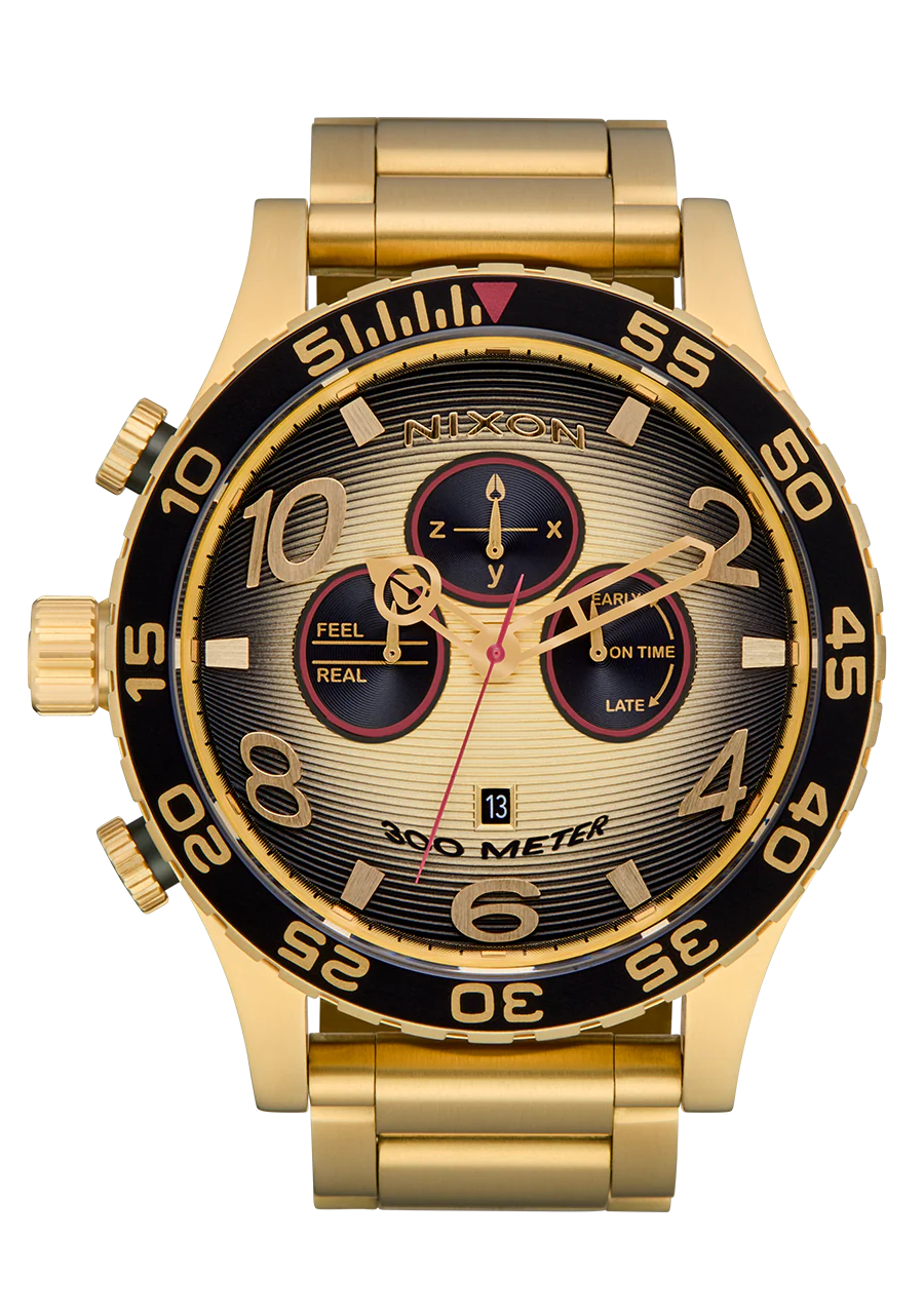 Nixon 51-30 Chrono 4th Dim Gold Stainless Steel Quartz Watch A1389-5358