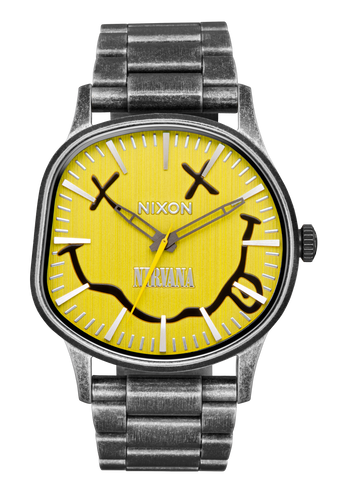 Nixon Nirvana Sentry Wobble Yellow Smiley Watch