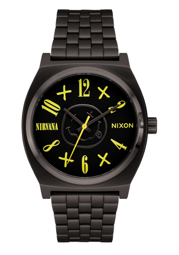 Nixon Nirvana Smiley Face Time Teller Black Watch