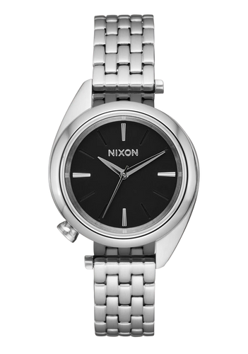 Nixon Eddy Sliver Tone Quartz Black Dial Watch A1459-2871