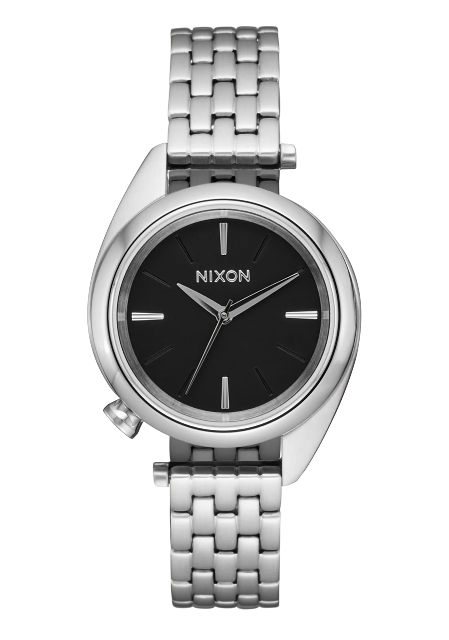 Nixon Eddy Sliver Tone Quartz Black Dial Watch A1459-2871