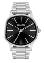 Nixon Sentry Wobble Silver & Black Sunray Quartz Watch A1461-5384