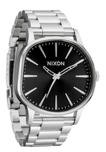 Nixon Sentry Wobble Silver & Black Sunray Quartz Watch A1461-5384