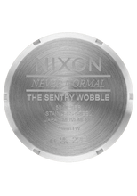 Nixon Sentry Wobble Silver & Black Sunray Quartz Watch A1461-5384