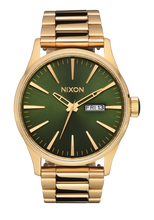 Nixon Sentry Stainless Steel Green Sunray Watch A356-1919