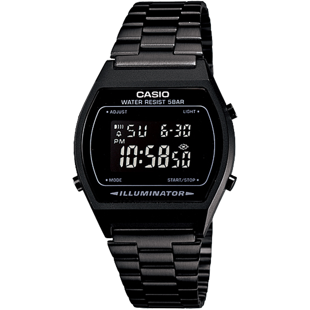 Casio Vintage All Black Digital Illuminator B640WB-1BVT