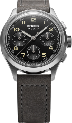 BENRUS SKY CHIEF STRATUS GREY 36MM SKY-SS-B-036-01