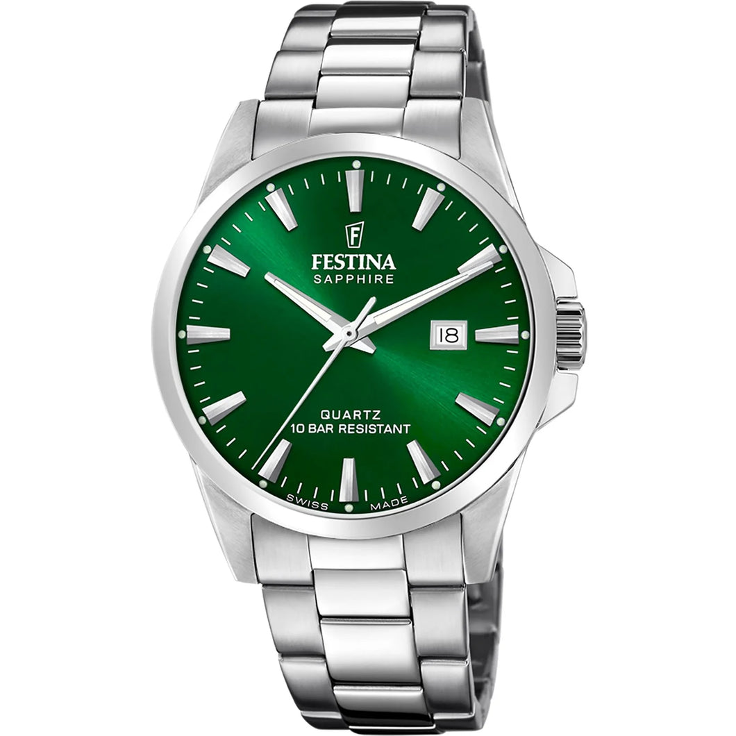 Festina Swiss Made Green Dial Men's Watch F20024-6
