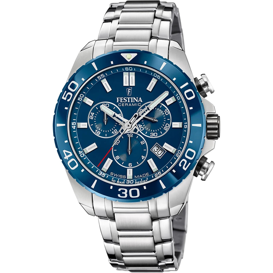 Festina Swiss Made Chrono Blue Dial Men's Watch F20042-2