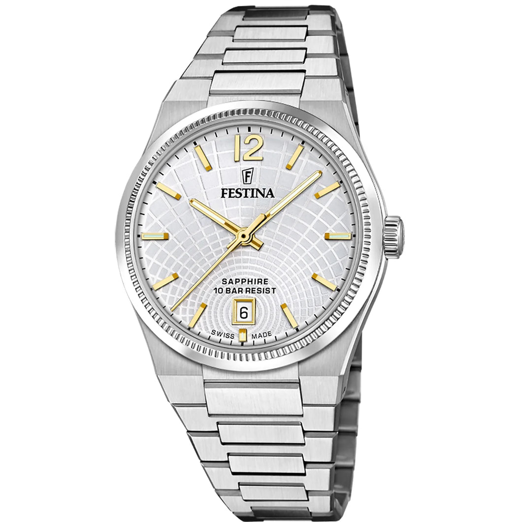 Festina Swiss Made Rive Stainless Steel Watch F20052-2