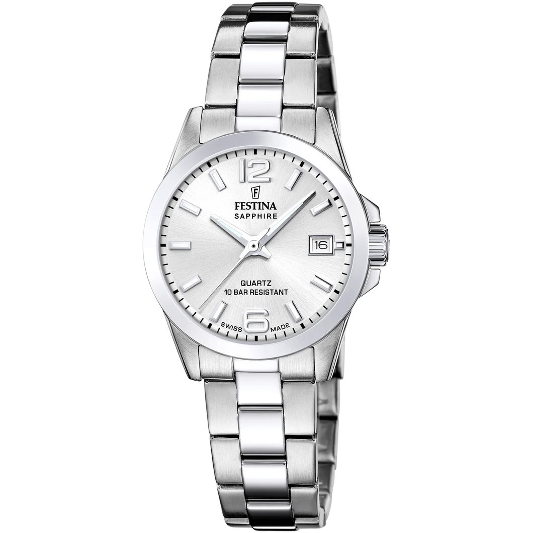 Festina Swiss Made Silver Tone Ladies Watch F20049-1