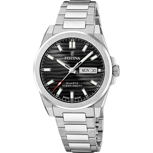 Festina Stainless Steel Analog Black Dial Men's Quartz Watch F20073-5