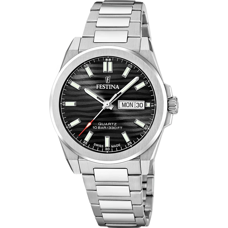 Festina Stainless Steel Analog Black Dial Men's Quartz Watch F20073-5