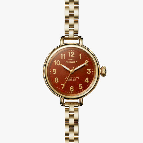 Shinola The Birdy Gold Red Jasper 34mm Watch S0120291078