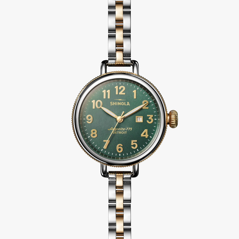 Shinola Birdy Deep Teal Two Tone 34mm Watch S0120291081 – Beach