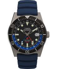 Timex Deepwater Reef 200 GMT Blue Rubber Strap 41mm Watch TW2W75100