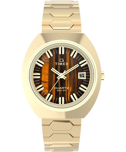Timex Q Timex 1972 Time Machine Reissue Gold Tone 39MM Watch TW2Y45200