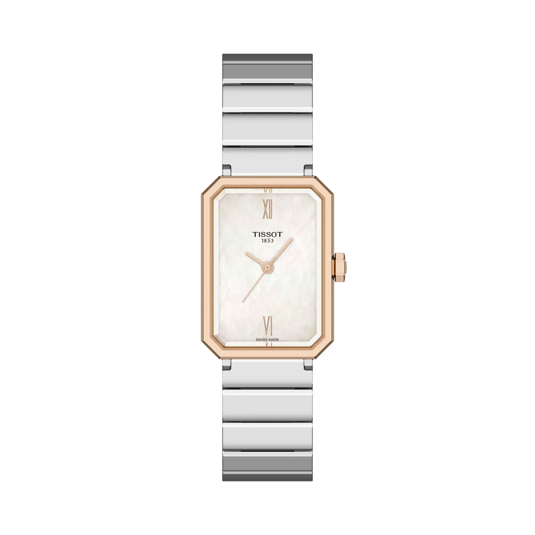 Tissot SRV Rectangular Stainless Steel White MOP Watch T1601102111300