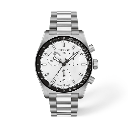 Tissot PR516 40mm Chronograph White Dial Stainless Steel Watch T1494171101100