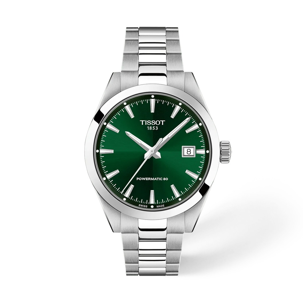 Tissot Gentleman 38MM Powermatic 80 Green Dial Watch T1658071109100