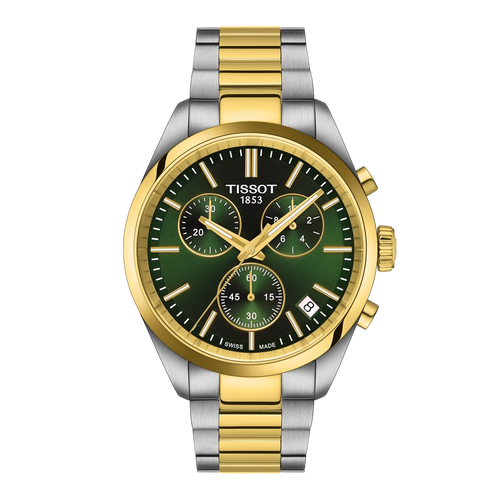 Tissot PR 100 Quartz Green Dial 40MM Two-Toned Watch T1504172209100