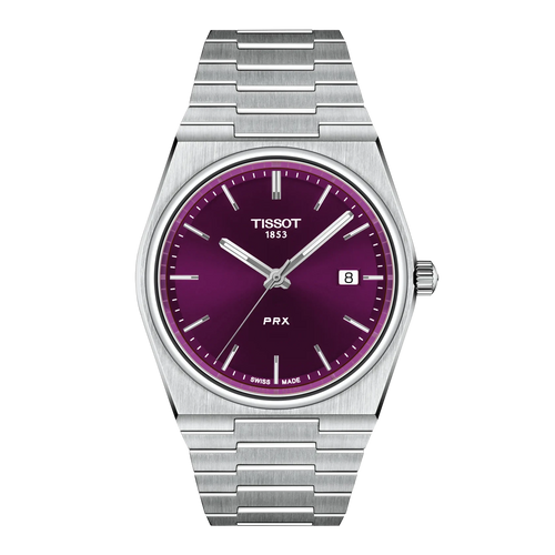 Tissot PRX Quartz 40MM Stainless Steel Purple Watch T1374101140100